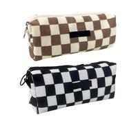 Estuche Para Lápices A Cuadros Literarios De 2 Piezas, Estuche Para Lápices De Pana, Estuche Para Lápices Retro, Estuche Para Niñas, Bolsas De Almacenamiento Para Papelería De Estudiantes