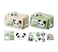 Estuche para lápices Anda - Almacenamiento de papelería de 22 x 7,5 x 13 cm, estuche organizador espacioso, soporte de tela Oxford, cierre de cremallera seguro | Lindo animal accesorio escuela oficina