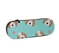Estuche para lápices, Animal de mascota Beagle inteligente de dibujos animados, Estuche de cuero para lápices, bolso para bolígrafos, oficina, escuela, joyero, caja para brochas de maquillaje