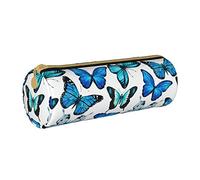 Estuche para lápices Blue Morpho Butterfly para mujer, estuche para bolígrafos, caja de transporte simple para adultos con cremallera suave, duradero, ligero, para organizador de oficina, bolsa de alm