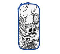 Estuche para lápices, bolsa para bolígrafos, diseño de calavera, chef, gran capacidad, organizador de bolígrafos, bolsa para lápices universitaria para niños y niñas, color, 5.0cm*10.5cm*20.5cm, Estuche para lápices