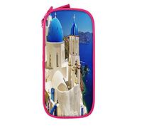 Estuche para lápices, bolsa para bolígrafos, isla de Santorini, vista al mar, gran capacidad, bolsa para lápices, organizador de bolígrafos, bolsa para lápices, escuela universitaria para niños y ni