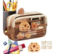 Estuche para lápices, bolsa transparente estética de gran capacidad para bolígrafos, dispensadores de suministros de escritorio para borradores, reglas, escritura, dibujo, arte, niños, niñas, oficinas