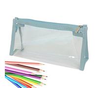 Estuche para lápices, bonita bolsa transparente para organizar lápices, organización de papelería para estudiantes, organizador de lápices grande para accesorios de papelería de primaria, secundaria y