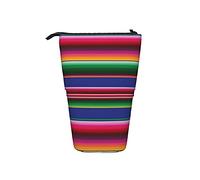 Estuche para lápices brillante feliz mexicano serape vertical estuche ligero organizador de papelería caja de maquillaje bolsa de maquillaje para St, color, 5.0cm*10.5cm*20.5cm, Estuche para lápices