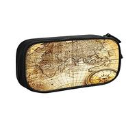 Estuche para lápices, brújula mundial, mapa de cuerda, bolsa de lápices de gran capacidad, estuche organizador de escritorio, estuches para niños, niñas, estudiantes, suministros de oficina, #462,