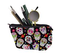 Estuche para lápices Calavera,Estuche para lápices con calavera | Organizador de bolsa para bolígrafos,Estuche para lápices gótico, estuche para lápices de Halloween, estuche grande para bolígrafos de