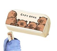 Estuche para lápices Capybara, estuche de lápices de gran capacidad multicapa lindo, Capybaraa Stationery Set-I-alumnos Estuche para bolígrafos | Lindo bolígrafo doble para estudiantes mochila al aire