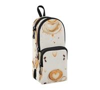 Estuche para lápices Coffee Love, gran capacidad, con compartimento, para estudiantes, escuela, oficina, trabajo, Coffee Love, Talla única, Maletín