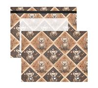 Estuche para lápices con 3 anillas, transparente con ventana superior, gran capacidad, para oficina, escuela, 2 unidades, patrón de koala