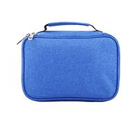 Estuche para Lápices con 72 Ranuras, Bolso de Tela Plegable Multifuncional, Gran Capacidad con Cremallera, Material de Oficina y Escolar(Azul)