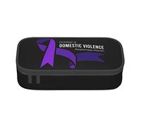 Estuche para lápices con cinta morada para el mes de concienciación sobre la violencia doméstica, bolsa de lápices de gran capacidad, bolsa de cosméticos pequeña para, color, 5.0cm*10.5cm*20.5cm,