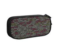 Estuche para lápices con código de programación programador con cremallera, caja rosa de gran capacidad para escuela, oficina y viajes, Black, Talla única, Organizador de bolsas