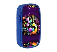 Estuche para lápices con cremallera, bolsa organizadora de gran capacidad para oficina, viaje, caja de soporte de viaje, colorida nota musical impresa