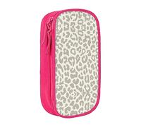 Estuche para lápices con cremallera, bolsa organizadora de gran capacidad para oficina, viaje, caja, patrón marrón estampado de leopardo