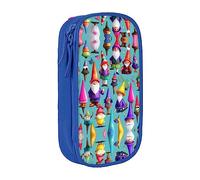 Estuche para lápices con cremallera, bolsa organizadora de gran capacidad para oficina, viajes, caja de soporte de gnomos coloridos impresos