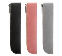 Estuche Para Lápices Con Cremallera De 3 Piezas, Bolsa De Almacenamiento De Cosméticos, Bolsa Multiusos De Cuero De Pu