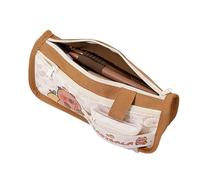Estuche para lápices con cremallera, estuche multiusos para bolígrafos, organizador de bolígrafos, estuche creativo con cremallera para bolígrafos, borrador, regla, cepillo cosmético, café oscuro,