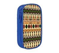 Estuche para lápices con cremallera, gran capacidad, organizador para oficina, viaje, estilo bohemio, patrón tradicional africano impreso