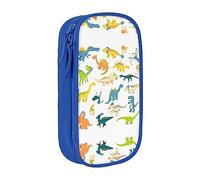 Estuche para lápices con cremallera, organizador de gran capacidad para oficina, viaje, caja, dibujos animados, dinosaurio, imágenes impresas