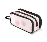 Estuche para lápices con cremallera y estampado de animales, para el aula, para niños, universidad, escuela secundaria, suministros de oficina, color pastel, rubor, acuarela, texturas, bolsas de