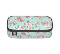 Estuche para lápices con cremallera y estampado de arena de mar transparente para adolescentes, niñas, niños, bolsa de maquillaje para mujeres, accesorios de papelería escolar, Flores de rosas rosas,