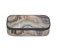 Estuche para lápices con cremallera y estampado floral para pared, para adolescentes, niñas, niños, bolsa de maquillaje para mujeres, accesorio de papelería escolar, Piedra de ónix azul pálido, Talla