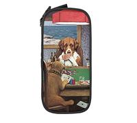 Estuche para lápices con diseño de animales divertidos y perros, minimalista, portátil, duradero, con cremallera, para escuela, oficina, color negro, color, 5.0cm*10.5cm*20.5cm, Estuche para lápices