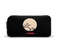 Estuche para lápices con diseño de árbol bonsái, diseño de sol naciente japonés, bonito estuche para bolígrafos, cosméticos, organizador para viajes y oficina