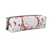 Estuche para lápices con diseño de atrapasueños y flores, para niños y niñas, con plumas bohemias, para escuela, oficina, viajes, organizador portátil de papelería, bolsa de maquillaje, Cremallera