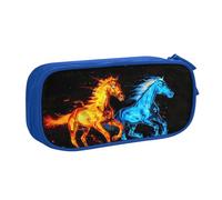 Estuche para lápices con diseño de caballo de fuego de agua para niños y niñas, bolsa grande para bolígrafos, escritorio, papelería, organizador para escuela, oficina, bolsa de maquillaje con