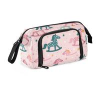 Estuche para lápices con diseño de caballo de Troya, gran capacidad, con asa de cremallera, para niños y escuela, multicolor, Talla única, moderno