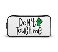 Estuche para lápices con diseño de cactus con texto en inglés «Do Not Touch Me»