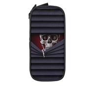 Estuche para lápices con diseño de calavera oscura, minimalista, portátil, duradero, con cremallera, para escuela, oficina, color negro, color, 5.0cm*10.5cm*20.5cm, Estuche para lápices
