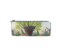Estuche para lápices con diseño de chica ucraniana y río para estudiantes, bolsa de papelería para oficina, organizador de cosméticos, bolsa para bolígrafos, #464, 21x10.5x5cm