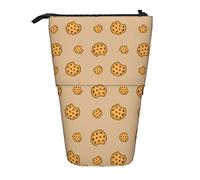 Estuche para lápices con diseño de comida de galletas, soporte telescópico para lápices, bolsa para bolígrafos con cremallera para oficina y escuela