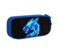 Estuche para lápices con diseño de dragón de llamas para niños y niñas, bolsa larga grande para bolígrafos, organizador de artículos de papelería, bolsa de maquillaje con cremallera para escuela