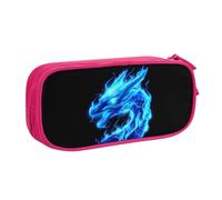 Estuche para lápices con diseño de dragón de llamas para niños y niñas, bolsa larga grande para bolígrafos, organizador de artículos de papelería, bolsa de maquillaje con cremallera para escuela