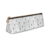 Estuche para lápices con diseño de flechas de caza, triángulos, ciervos, para estudiantes, gran capacidad, con cremallera, para maquillaje, escuela, universidad, White, Talla única