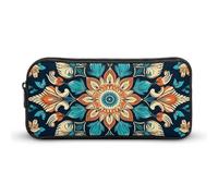 Estuche para lápices con diseño de mandalas vintage y gran capacidad.