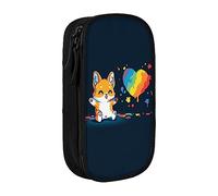 Estuche para lápices con diseño de pata de perro Corgi, estuche organizador de almacenamiento, color negro, color, 5.0cm*10.5cm*20.5cm, Estuche para lápices