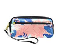 Estuche para lápices con diseño floral abstracto dibujado a mano, bolsa de piel sintética con cremallera para niños y niñas, suministros escolares y de oficina