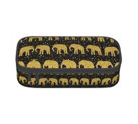 Estuche para lápices con estampado abstracto de elefante, estuche para lápices con compartimentos con cremallera, bolsa para bolígrafos/organizador