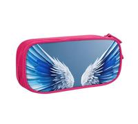 Estuche para lápices con estampado de alas de ángel, cosméticos, herramientas de arte, suministros para estudiantes, profesores, uso versátil, Pink, Talla única, Juego de mochila escolar