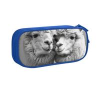 Estuche para lápices con estampado de alpacas con texto en inglés "I Love Alpacas", para guardar cosméticos, herramientas de arte, suministros para estudiantes, profesores, uso versátil, Blue, Talla