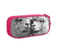 Estuche para lápices con estampado de alpacas con texto en inglés "I Love Alpacas", para guardar cosméticos, herramientas de arte, suministros para estudiantes, profesores, uso versátil, Pink, Talla