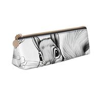 Estuche para lápices con estampado de ardilla de dibujos animados para estudiantes, estuche para lápices, escuela, viajes, oficina, White, Talla única