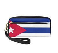 Estuche para lápices con estampado de bandera cubana, bolsa de maquillaje para accesorios, artículos de papelería, artículos de tocador, compañero de viaje