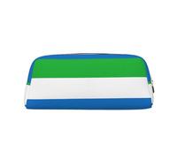 Estuche para lápices con estampado de bandera de Sierra Leona, estuche para lápices con cremallera, organizador portátil de papelería, bolsa para lápices - Oficina y viajes