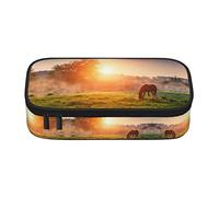 Estuche para lápices con estampado de caballo al atardecer, estuche de gran capacidad, organizador de almacenamiento de papelería para adolescentes, niñas, niños y adultos, color, 5.0cm*10.5cm*20.5cm, Estuche para lápices